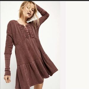 free people jolene long sleeves A-line mini dress
